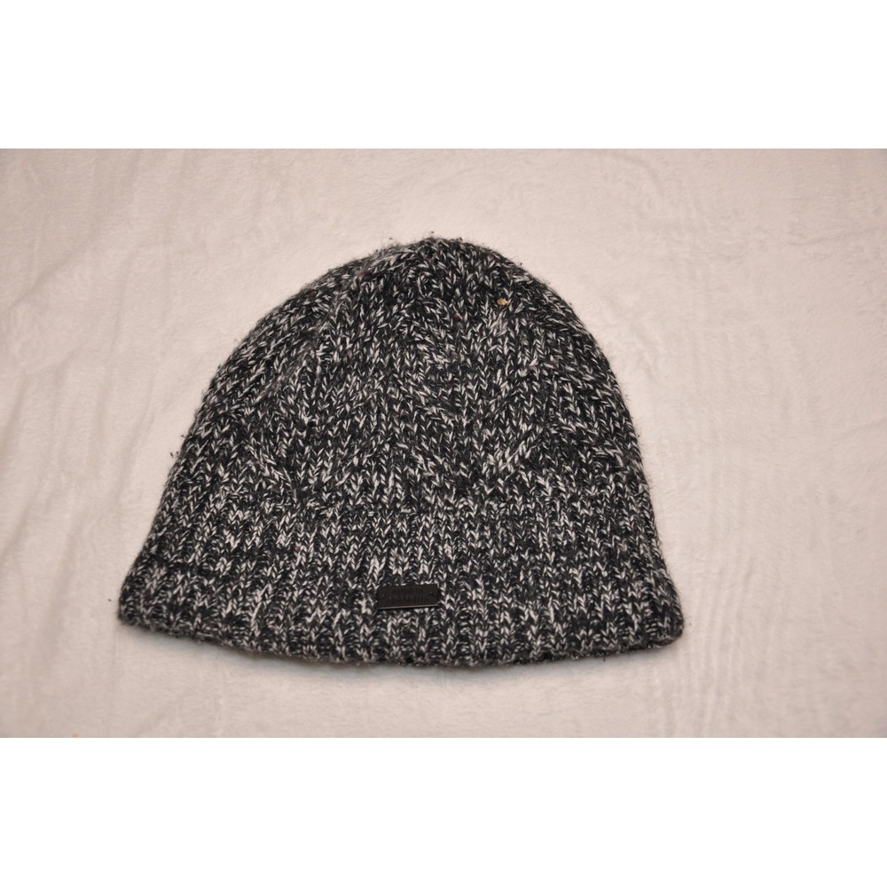 Under Armour Hat Beanie Womens One Size Black Gray Knit Winter Fleece Lined Warm